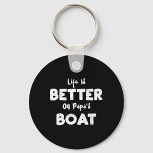 Sailing Life Is Better On Papa's Boat - Boat Sayin Keychain