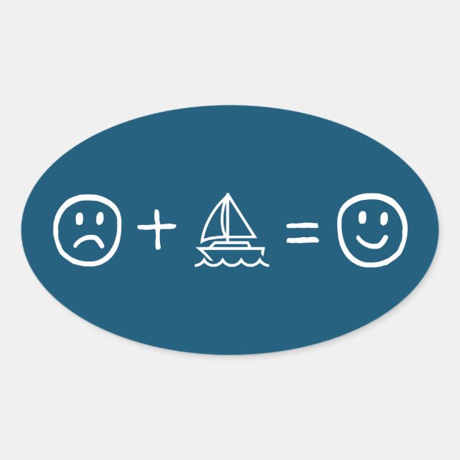 Sailing Makes You Happy Oval Sticker (Front)