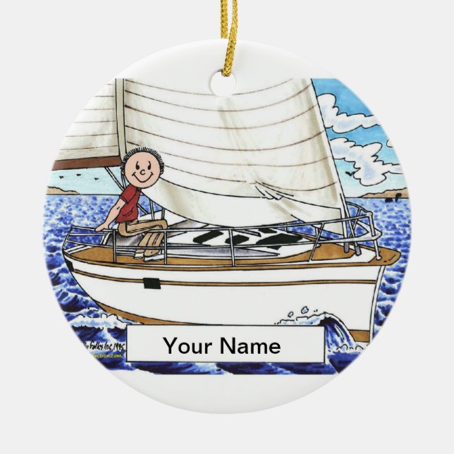 Sailing - Male Ceramic Ornament (Front)