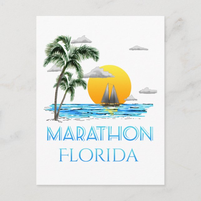 Sailing Marathon Florida Postcard (Front)