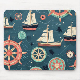 Sailing Marine Pattern Mouse Pad