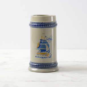 Sailing mug, customizable - choose style & colour beer stein