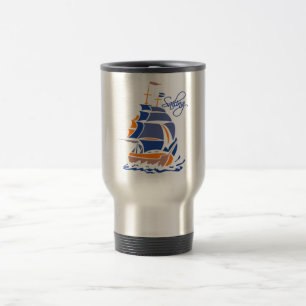 Sailing mug, customizable - choose style & colour travel mug