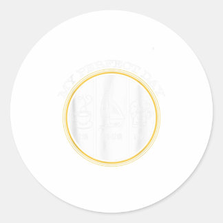 Sailing My Perfect Day Coffee Beer Sailor Gi Classic Round Sticker