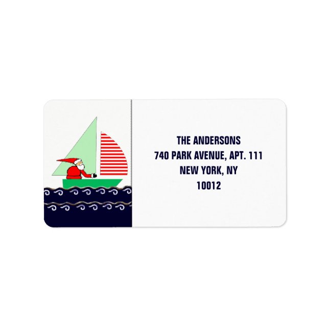 Sailing Nautical Christmas Label (Front)