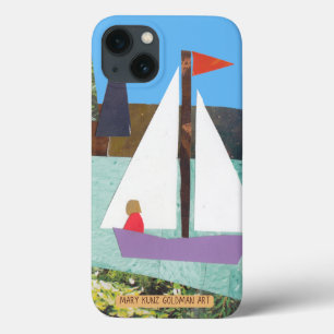 Sailing Nautical Hand-Illustrated Boho Sailboat iPhone 13 Case