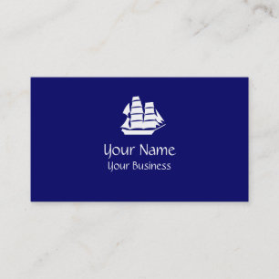 Sailing navy blue custom business cards