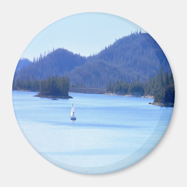 Sailing off in to the mountains... magnet (Front)
