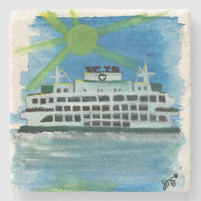 Sailing on Heavenly Seas Stone Coaster (Front)