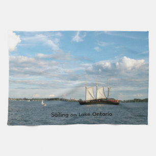 Sailing on Lake Ontario Kitchen Towel