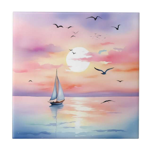 Sailing on the Calm Sea Tile (Front)