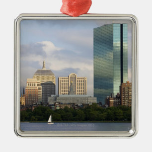Sailing on the Charles River in Boston, Metal Ornament