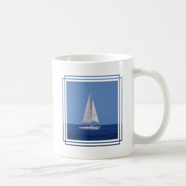 Sailing on the Ocean Blue Coffee Mug (Right)