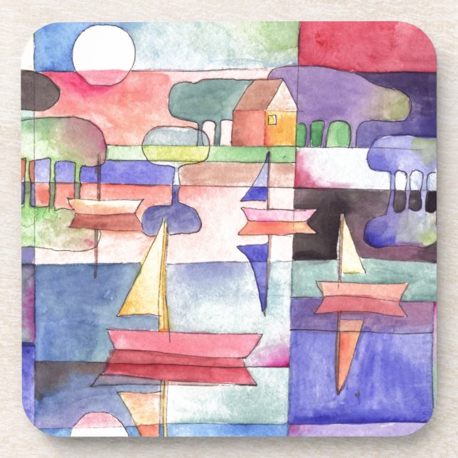 SAILING ON THE WATER Boat Watercolor Paining Coaster (Front)