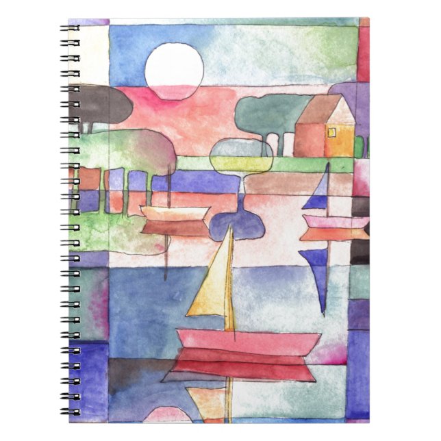 SAILING ON THE WATER Boat Watercolor Paining Notebook (Front)