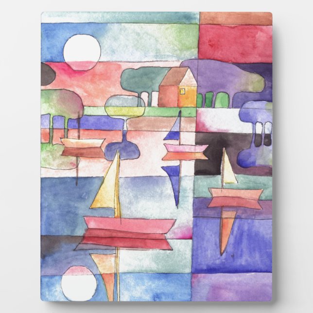 SAILING ON THE WATER Boat Watercolor Paining Plaque (Front)