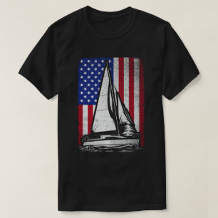 Sailing Patriotic American Flag sailboat Boating T-Shirt