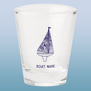 Sailing Personalized Boat Name Shot Glass