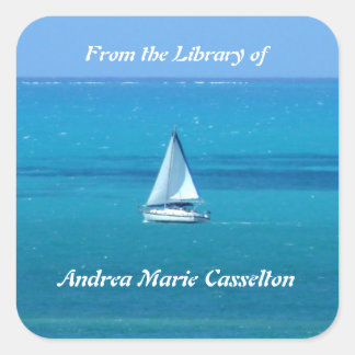 Sailing Personalized Bookplate Square Sticker