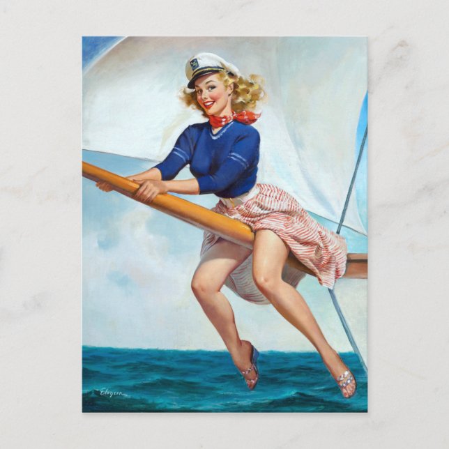 Sailing Pin Up Postcard (Front)