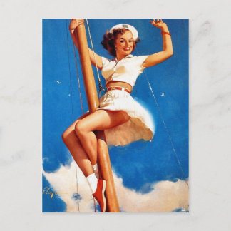 Sailing Pin-Up Postcard