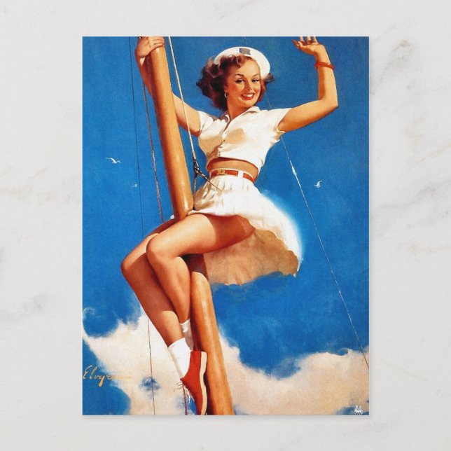 Sailing Pin-Up Postcard (Front)