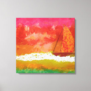 Sailing Red Skies Canvas Print