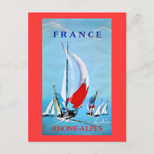 Sailing Rhone Vintage Poster Postcard (Front)