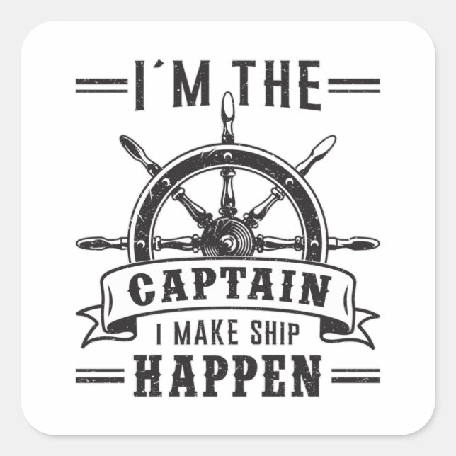 Sailing Sail Boat Captain Sailor Funny Gift Idea Square Sticker (Front)