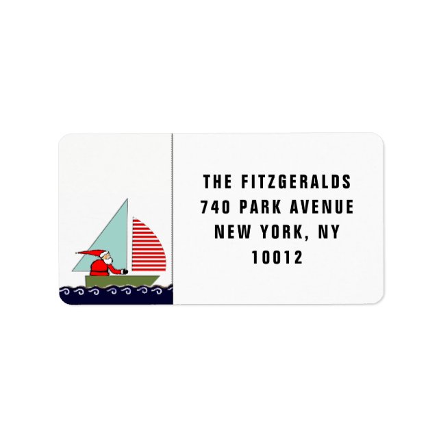 Sailing Sailboat Christmas Label (Front)