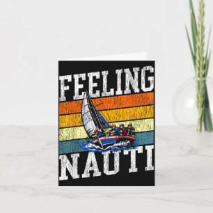 Sailing sailboat dad retro vintage feeling nauti  card