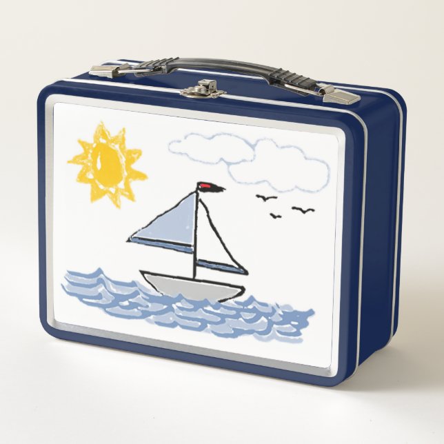 Sailing Sailboat Sailboats Metal Lunch Box (Front)