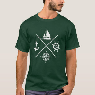 Sailing sailing sport sailboat compass anchor frie T-Shirt