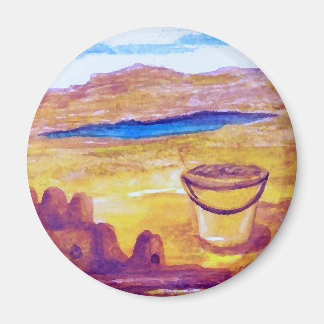 Sailing Sand Castle Moat CricketDiane Magnet (Front)