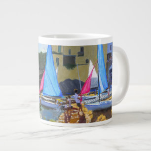 sailing school calella de palafrugall costa large coffee mug