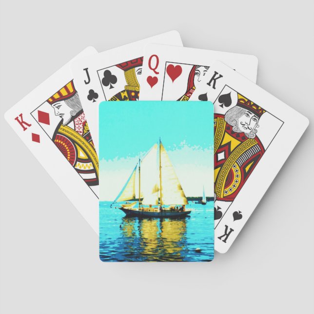 sailing schooner playing cards (Back)