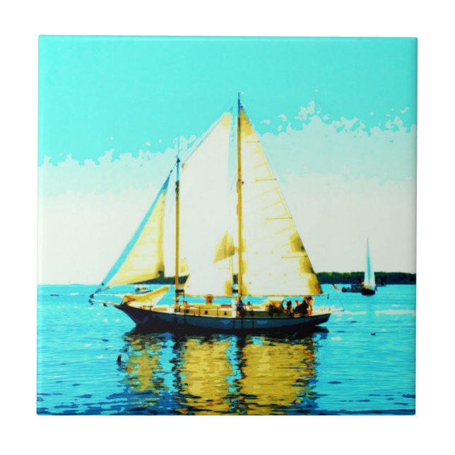 sailing schooner tile (Front)