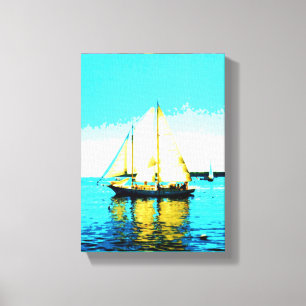 sailing schooner wrapped canvas