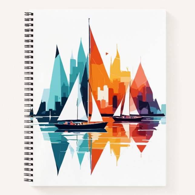 Sailing Sea Calm Tranquil Ocean Outdoors Adventure Notebook (Front)