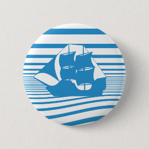 Sailing ship 2 inch round button
