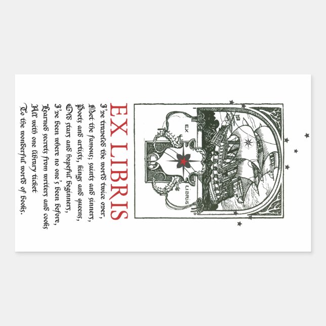 Sailing Ship Adventure Bookplate Stickers (Front)