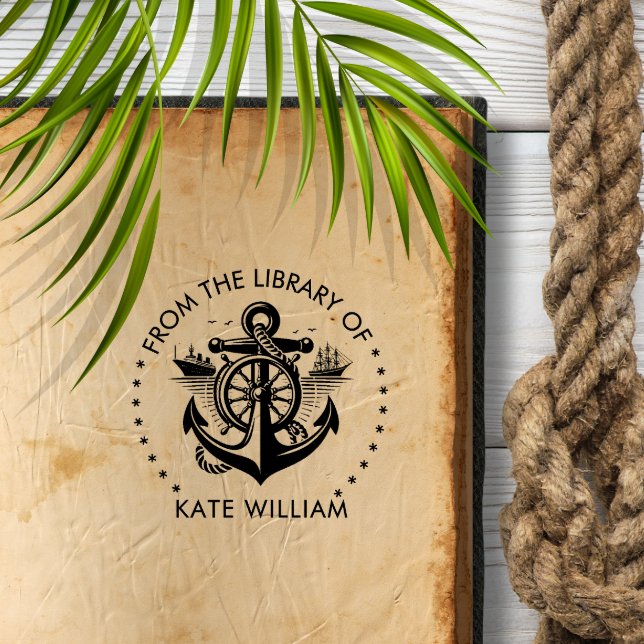 Sailing Ship Anchor From the library of Round  Self-inking Stamp (Creator Uploaded)