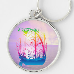 Sailing Ship at Dawn Keychain