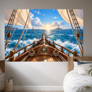 Sailing Ship Bow Ocean Adventure Nautical Photo Ba Banner