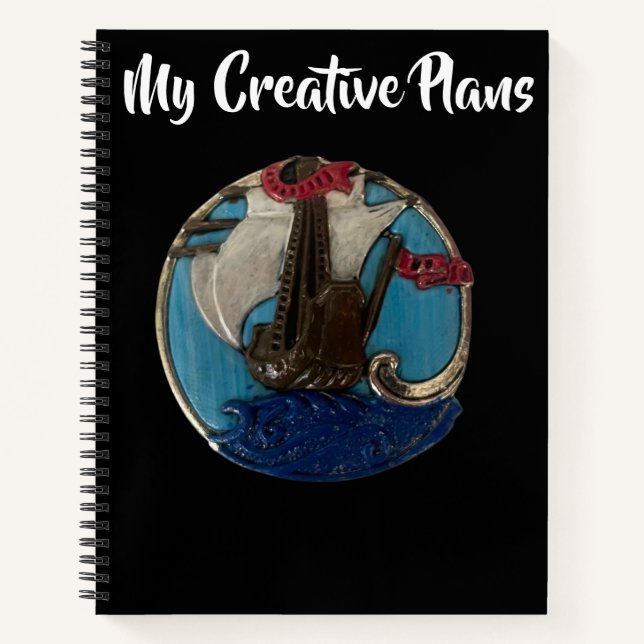 Sailing Ship Custom Project Design Sketchbook Notebook (Front)