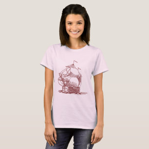 Sailing Ship - Dark red T-Shirt