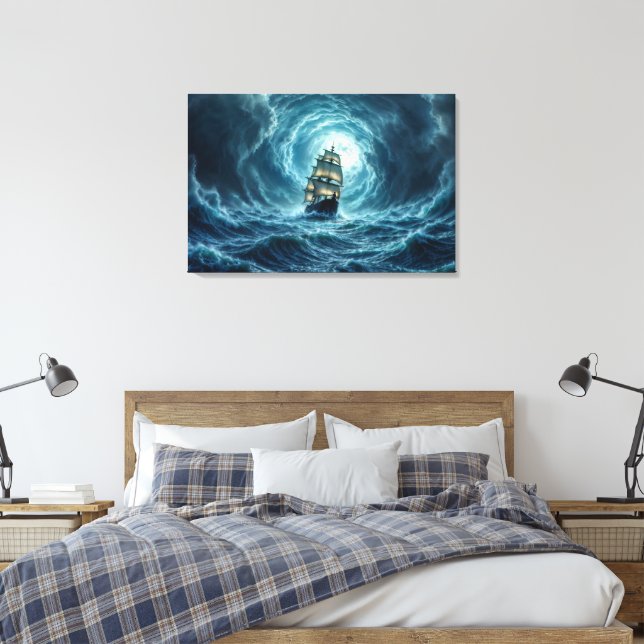 Sailing ship epic storm dark fantasy decor (Insitu(Bedroom))
