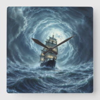 Sailing ship epic storm dark fantasy decor