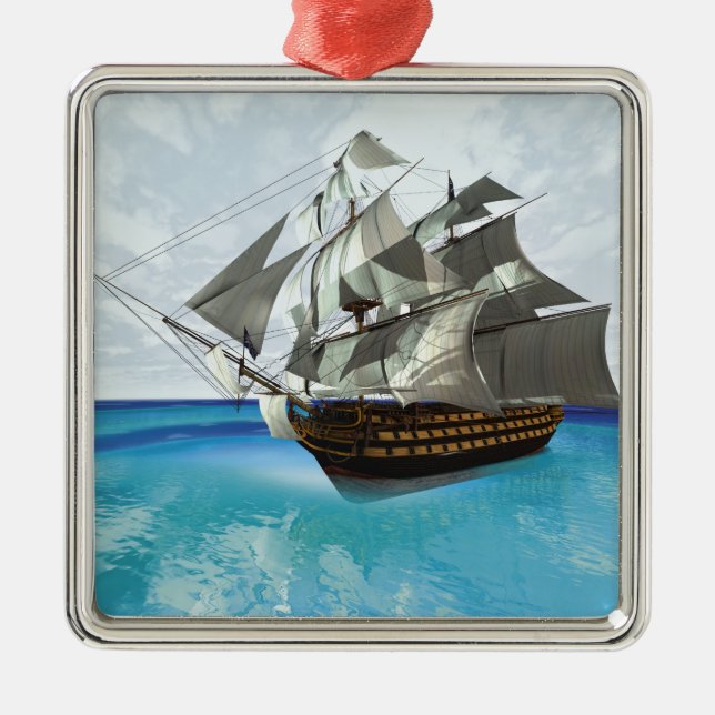 Sailing Ship Metal Ornament (Front)