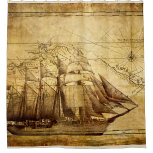 sailing ship on parchment